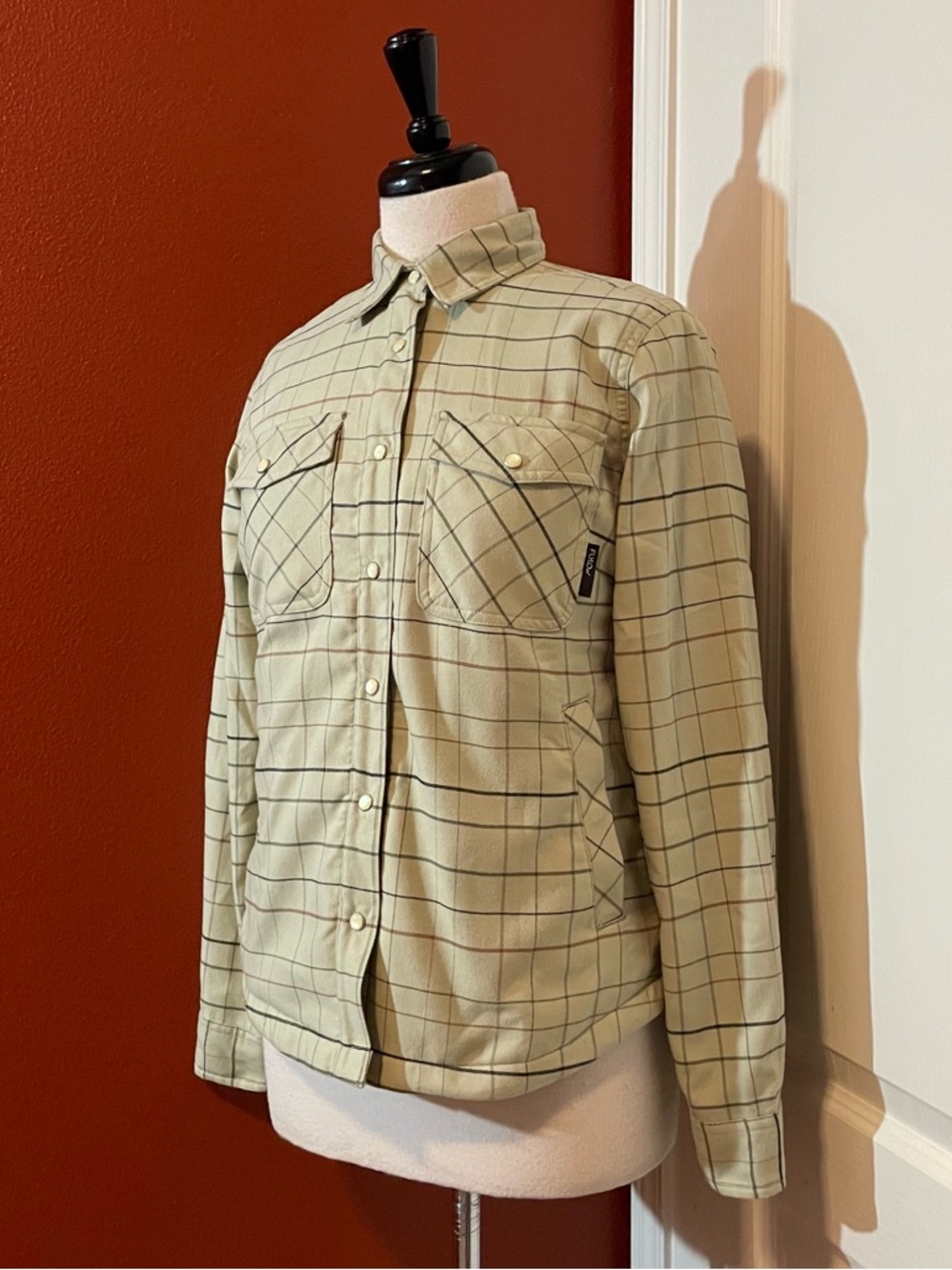Flylow Women’s May Grid Fleece Lined Pearl Snap Long Sleeve Work Flannel Shirt